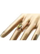 Klasický krúžok vinobranie žltý perrydot originálny vintage 14k produkt s ružovým zlatom vrc047r